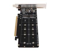 Naroote Scheda di Espansione PCIE X16 M.2 M KEY Adattatore Array Ad Alta velocità a 4 Porte per Server Indicatore LED per Appassionati di PC e Giocatori Materiale PCB