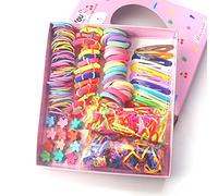 Naroote Set Combinato di Copricapo per Ragazze con Corde Elastiche per Capelli e Kit Confezione Regalo con Forcine in Metallo Colorato per Bambini