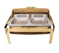 Naroote Set Completo di Stufe in Acciaio Inossidabile, Stufa Lucida a Specchio, Copertura in Vetro Trasparente, Anti -sust, Facile da Pulire per le Vacanze (Oro placcato)