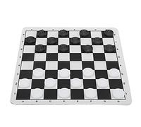 Naroote Set Dama, Pezzi degli Scacchi in Plastica e Scacchiera in Gomma, Portatile Leggero con Custodia, Ideale per Bambini, Bambini e Adulti