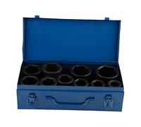 Naroote Set di 10 Bussole Metriche a Impatto Profondo con Guida da 1 Pollice, Bussole a Impatto a Lunga Portata da 22 Mm a 50 Mm con Portatile, Acciaio Al Cromo Vanadio