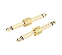 Naroote Set di 2 Adattatori per Effetti Audio da 6,35 Mm per la Riduzione del Rumore Nella Struttura dei Pedali per Chitarra (GOLD)