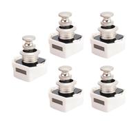Naroote Set di 5 Chiusure per Armadio con Pulsante, Design Elegante per e Barche, Chiusura Senza Chiave (Base Bianca Perla Ni)