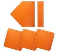 Naroote Set di Basi da Baseball in Gomma Resistente Antiscivolo per Sport di Allenamento Giovanile 1 Piatto di Casa 3 Basi 1 Gomma da Lancio (Orange)