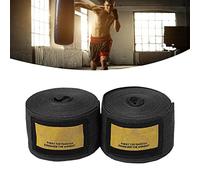 Naroote Set di Bende da Boxe 2 Pezzi Fasce Elastiche per Le Mani Lunghezza Regolabile per Kickboxing e Allenamento MMA Materiale in Cotone (Black)