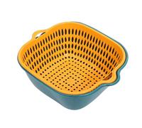 Naroote Set di Cestelli per Lavare le Verdure, Ciotola per Scolapasta 2 in 1 Spessa e Resistente per Frutta e Verdura a Drenaggio Rapido, Plastica per Uso in (S)