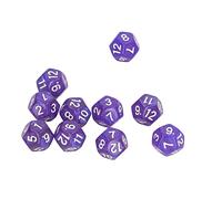 Naroote Set di Dadi Poliedrici Impermeabili a 12 Facce per L'Insegnamento del Gioco, Dadi con Numeri Trasparenti da 40 Pezzi per Giochi da Tavolo e Scene di Insegnamento Digitale (PURPLE)