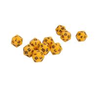 Naroote Set di Dadi Poliedrici Leggeri in Plastica per Giochi di Ruolo 10 Pezzi Giochi da Tavolo a 20 Facce da Tavolo Forniture per Feste (YELLOW)