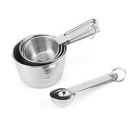 Naroote Set di Kit Misurini da 8 Pezzi in Acciaio Inossidabile con Bilancia Accurata per Cuocere Al Forno e Cucinare, Perfetto per la Domestica