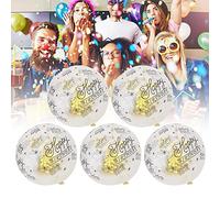 Naroote Set di Palloncini in Lattice Stampati con Parole di Buon Compleanno 10 Pezzi Palloncini con Paillettes e Coriandoli da 12 Pollici per la Decorazione del Partito Opzioni Colore Oro (palline