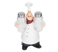 Naroote Set di Saliere con Statua dello Chef, Adorabili Barattoli di Spezie in Resina, Multiuso per la Decorazione della Cucina, 1 Statuetta dello Chef con 2 Barattoli di Spezie