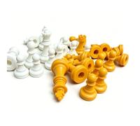 Naroote Set di Scacchi da 32 Pezzi Giallo Brillante Bianco Ideale per lo Sviluppo di abilità e Incontri Sociali (49 mm)