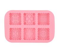 Naroote Set di Stampi per Mooncake in Silicone Alimentare per Preparare Gelati Al Sapone per Torte 6 Slot Rosa 25 * 16 * 2 Cm