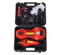 Naroote Set Potente Cric per Auto Elettrica da 5 Tonnellate con Pompa di Gonfiaggio Pneumatici Integrata e Chiave A Percussione per Camion SUV, Metallo, Corrente da 15" 180 W 13 A 80 W, Emergenze