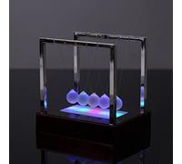 Naroote Sfera a Pendolo Luminosa a LED, Sfere in Vetro per Decorazioni per lo Studio, Ornamenti Scientifici Educativi per il Desktop per la Casa, Materiale Non Tossico, Luci Colorate, Adatte Come