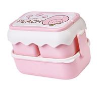 Naroote Simpatica Scatola Portatile per il Pranzo del Cartone Animato Box per Microonde per Bambini e Studenti, Contenitore per il Pranzo in Plastica per Bambini con Maniglia per Impiegati - Rosa