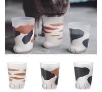 Naroote Simpatica Tazza in Vetro con Zampe di Gatto, Divertente Tazza da caffè da Ufficio per gli Amanti del caffè, da Colazione in Vetro da Latte da 300 Ml per Bambini, Mamme, 7,5 * 10 Cm, 1 Pezzo