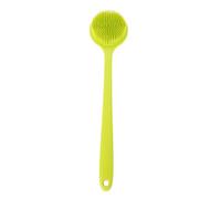 Naroote Spazzola Esfoliante per il Corpo Morbida in Silicone con Manico Lungo per Massaggio Sotto la Doccia, Stimola la Circolazione Sanguigna, Adatta a Tutti i di Pelle Rosa