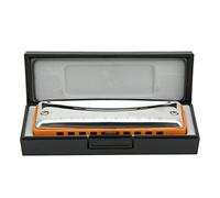 Naroote Strumento Musicale Portatile Harmonica Blues a 10 Fori per Principianti e Professionisti in Chiave Db, Copertura in Acciaio Inossidabile, Adatto per i Viaggi (ORANGE)
