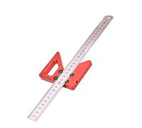 Naroote Strumento per la Ricerca del Centro del Cerchio Strumento di Centratura Durevole con Precisione di 0,05 Mm per Progetti di Lavorazione del Legno con Righello da 12" e Base in Alluminio
