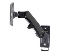 Naroote Supporto da Parete per Display Regolabile, Supporto VESA con Rotazione Telescopica, per Monitor da 17-27 Pollici con Rotazione di 180°, a 360° e Sollevamento Verticale di 130 Mm, Ideale per