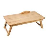 Naroote Supporto per Laptop Regolabile in Legno di bambù, Scrivania Portatile Pieghevole per Laptop per Divano Letto da Ufficio, Tavolo Elevatore Salvaspazio per gli Studenti Che Lavorano da Casa