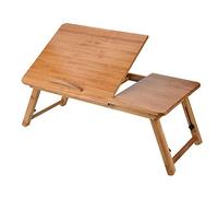 Naroote Supporto per Laptop Regolabile in Legno di bambù, Scrivania Portatile Pieghevole per Laptop per Divano Letto da Ufficio, Tavolo Elevatore Salvaspazio per gli Studenti Che Lavorano da Casa
