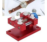 Naroote Supporto Regolabile per Cassa Dell'orologio in Metallo Strumento di Riparazione Durevole per Orologiai e Riparatori di Orologi, Argento 4,7x2,8x2,8 Pollici (rosso)
