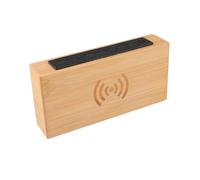 Naroote Sveglia Digitale in Legno Elegante Ricarica Wireless Multifunzionale per L'arredamento della Camera da Letto Orologio LED in bambù