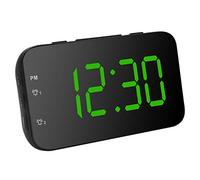 Naroote Sveglia LED con Doppia Sveglia e Display Grande (GREEN) | Design portatile, adatto per la camera da letto, lettura chiara dell\'ora, alimentato a batteria
