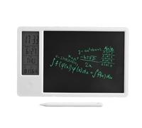 Naroote Tablet di Scrittura LCD, Tablet di Scrittura Elettronica LCD da 10 Pollici Ricaricabile Eliminabile Doodle Electronic Doodle con Calendario di Orologio Digitale per Uffici Domestiche (WHITE)