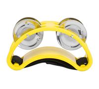 Naroote Tamburello a Pedale, Tamburello Ellittico Jingle a Percussione, Accessori per Batteria Cajon per Suonare Chitarra e Batteria (YELLOW)