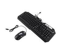 Naroote Tastiera e Mouse USB Cablati con Luci RGB, Set per Computer | Lega di alluminio, 1200 DPI, 104 tasti, design ergonomico