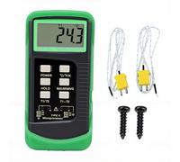 Naroote Termometro a Termocoppia Tipo K Termometro Digitale a Doppio Canale ABS Silicone 2 Sonda T1 T2 Max Min Avg Hold da 58 a 2498F per Test di Tubi Industriali HVAC