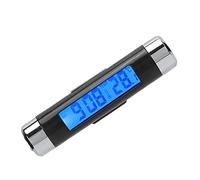 Naroote Termometro Digitale per Auto 2 in 1 con Display LCD e Retroilluminazione Blu per Temperatura e Orologio del Cruscotto, vestibilità Universale, Materiale ABS