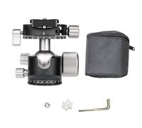 Naroote Testa per Treppiede per Fotocamera a Basso Profilo con Sfera Sovradimensionata da 40 Mm, Testa a Piastra in Alluminio, a Sfera Panoramica Rotante a 360° per DSLR, Monopiede e Cursore