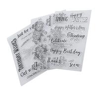 Naroote Timani di Scrapbook, Francobolli Trasparenti TPR Trasparenti con Francobolli 3pcs per la Creazione per il Diario dell'album