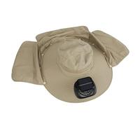 Naroote Un Cappello da Ventola Alimentato da Un Tappo da Pesca UPF 50 in Nylon per Campeggio, Regolabile a 3 velocità di per Campeggio per (Cachi)