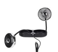 Naroote Ventola di Raffreddamento per Auto USB, Ventola USB per Auto a Doppia Testa Interruttore di Controllo Indipendente Rotazione a 360° DC 5V per Berline SUV Camion (BLACK)