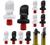 NAROSEBE 10 Pezzi Tappi per Bottiglie di Vino Tappo di Vino Manuale Riutilizzabile Tappo per Champagne Tappi per Bottiglie con Leva Sigillato Tappo per Vino in Plastico per Birra Vino Bevanda