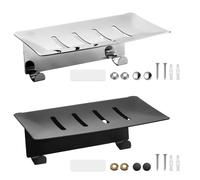 NAROSEBE 2 Pz Portasapone da Parete in Acciaio Inox Autoadesivo Portasapone Acciaio Inox Porta Saponetta da Muro Portasapone con Scarico Portasapone Bagno Senza Trapano per Cucina Bagno Doccia Lavabo