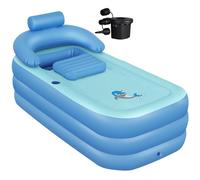 NArra Vasca da Bagno Gonfiabile per Adulti, Pieghevole in Plastica per Doccia, Portatile Autoportante, Interna ed Esterna, Facile da Gonfiare Con Pompa