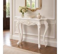 Narrow Entryway Table, French Style Console with Carved Curved Legs | Decorative Sofa Table & Foyer Accent Table for Hallway, Living Room, Bedroom and Entrance