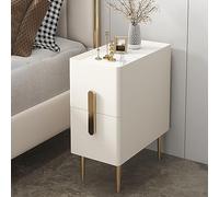 Narrow Nightstand with 2 drawers Slim Minimalist Bedside Table for Small Spaces Modern Sofa & Bedroom Storage Compact Side Table for Living Room Bathroom Balcony (Color: White Size: Small