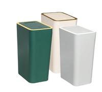 Narrow Plastic Bathroom Waterproof Rubbish Bin with Lid Waste Container with Pop-Up Lid, Small Slim Waste Bin,Leak Proof Trash Can for Kitchen Bedroom, Office, Living Room 3pcs(2,12.5L)