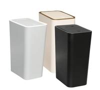 Narrow Plastic Bathroom Waterproof Rubbish Bin with Lid Waste Container with Pop-Up Lid, Small Slim Waste Bin,Leak Proof Trash Can for Kitchen Bedroom, Office, Living Room 3pcs(6,12.5L)