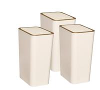 Narrow Plastic Bathroom Waterproof Rubbish Bin with Lid Waste Container with Pop-Up Lid, Small Slim Waste Bin,Leak Proof Trash Can for Kitchen Bedroom, Office, Living Room 3pcs(3,12.5L)