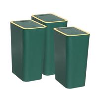 Narrow Plastic Bathroom Waterproof Rubbish Bin with Lid Waste Container with Pop-Up Lid, Small Slim Waste Bin,Leak Proof Trash Can for Kitchen Bedroom, Office, Living Room 3pcs(4,12.5L)