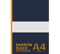 Narrow Ruled Notebook: A4, 100 Pages, 90gsm | 5mm Lined And Margin Note Book | Extra Narrow Journal Notepad With Thin Lines for Note Taking, Journaling, Creative Writing, etc.