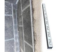 Narrow Trench Drain System,6.5ft Driveway Drain with Sewerage Grates for Kitchen Courtyard Patio,Low Profile Concrete Drainage Channel,2x1.3in